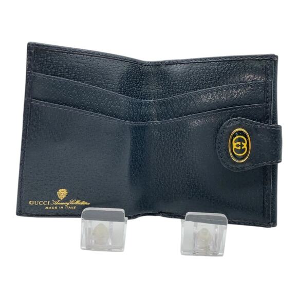GUCCI Vintage Interlocking G GG Supreme PVC Leather Navy Bi-fold Wallet Boxed - Picture 6 of 15
